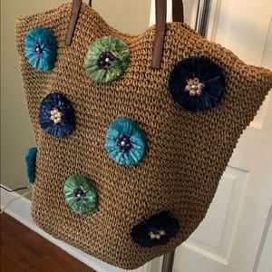 Straw Bag Purse Tote Jessica Simpson